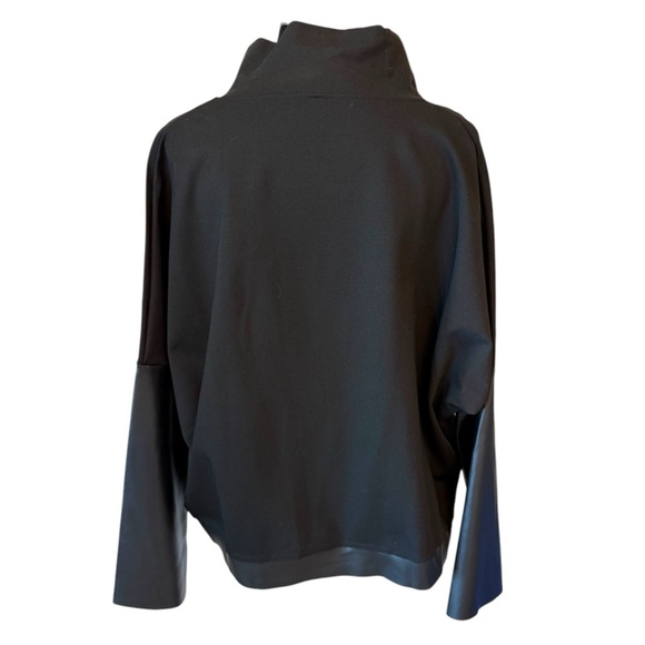 The HYLMA Vegan Leather Accent Zipper Top - Picture 10 of 14